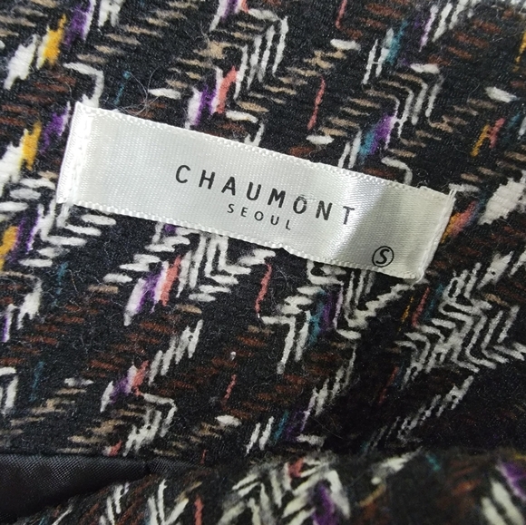 Chaumont Seoul Black and Multi Color Tweed Pencil Skirt Size Small - Picture 7 of 12